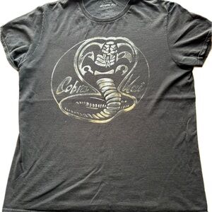 Men's Cobra Kai Snake Logo Black T-Shirt by Fifth Sun Large